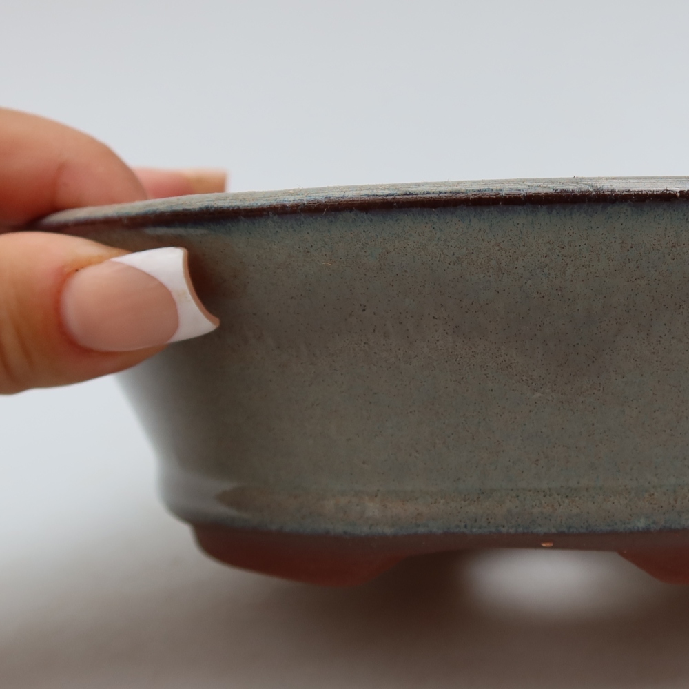Kerámia bonsai tál 17,5 x 17,5 x 5 cm, szürke