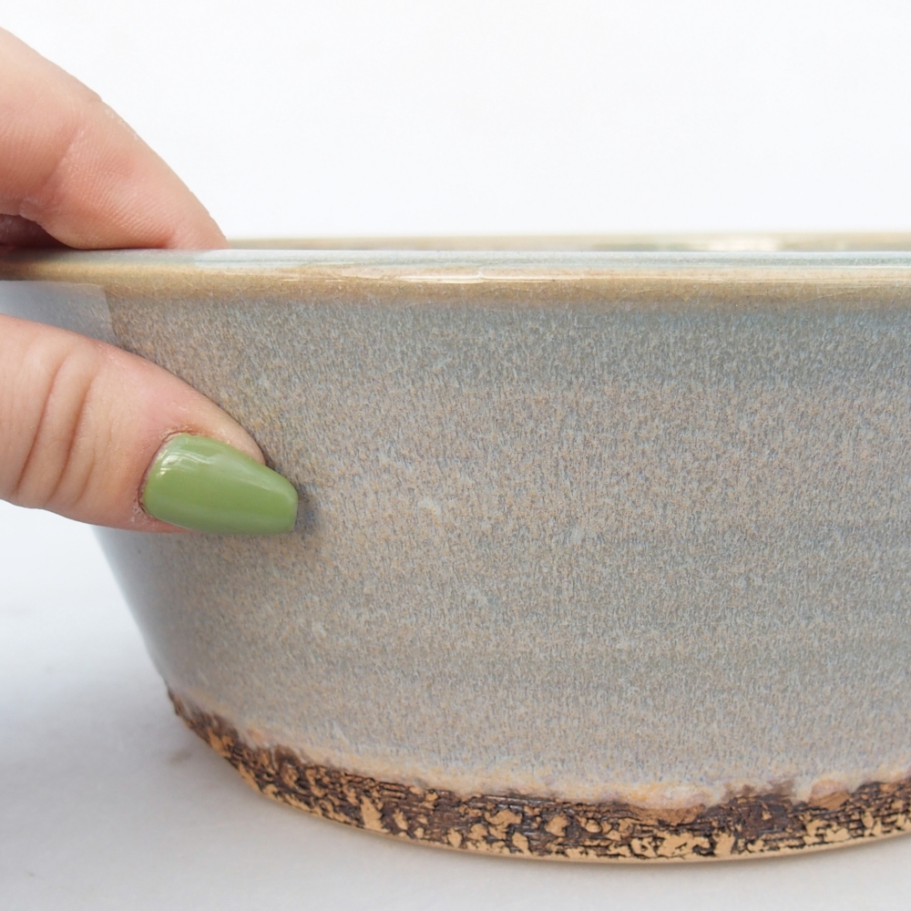 kerámia bonsai tál 21 x 21 x 8 cm, zöld-barna