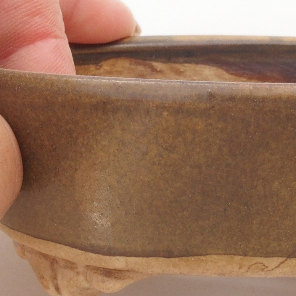 kerámia bonsai tál 10 x 8,5 x 4 cm, barna
