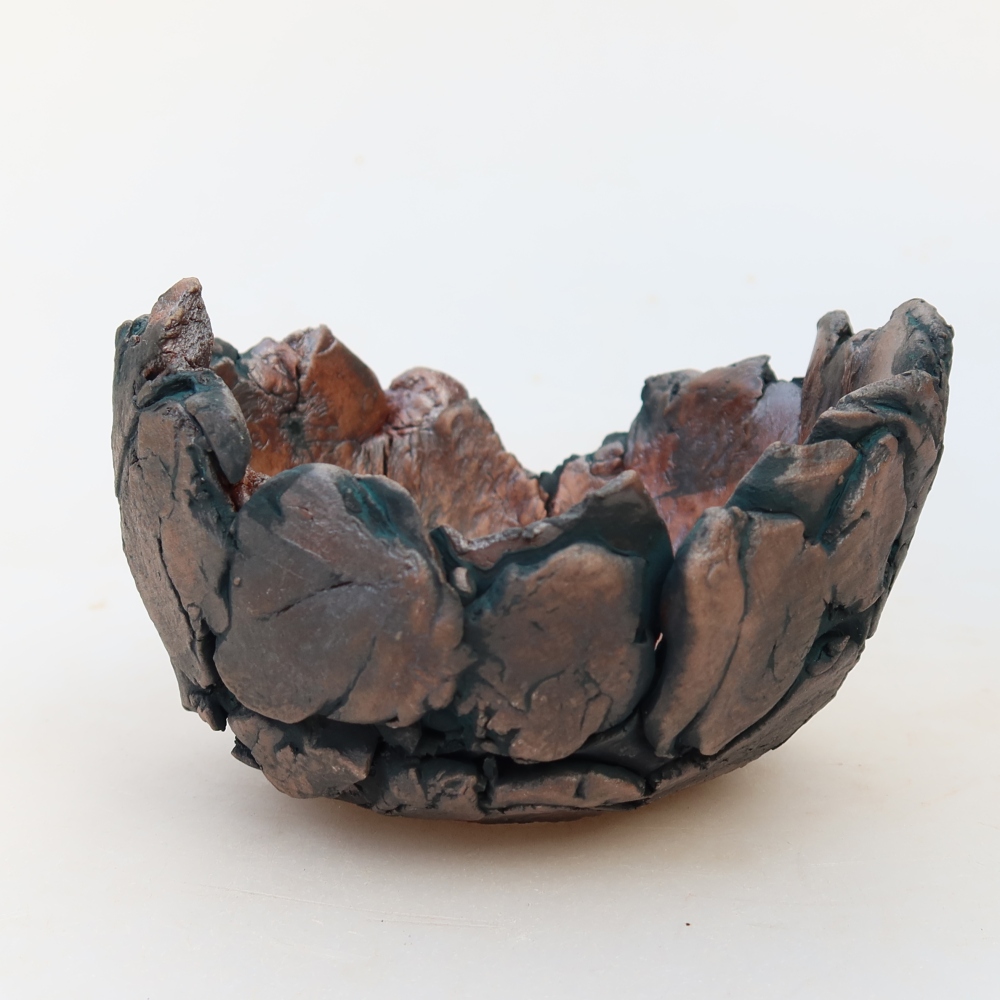Kerámia héj  11 x 11 x 7 cm, zöld színű
