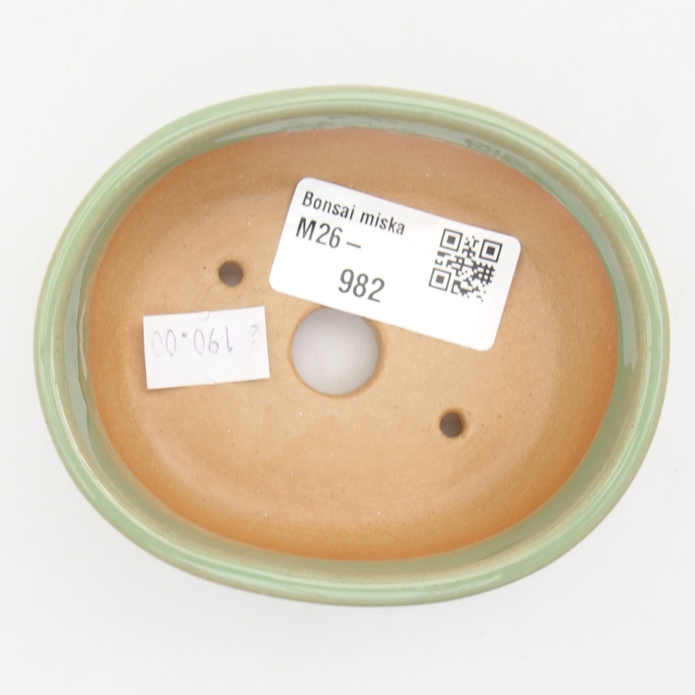 kerámia bonsai tál 9 x 7,5 x 3,5 cm, zöld