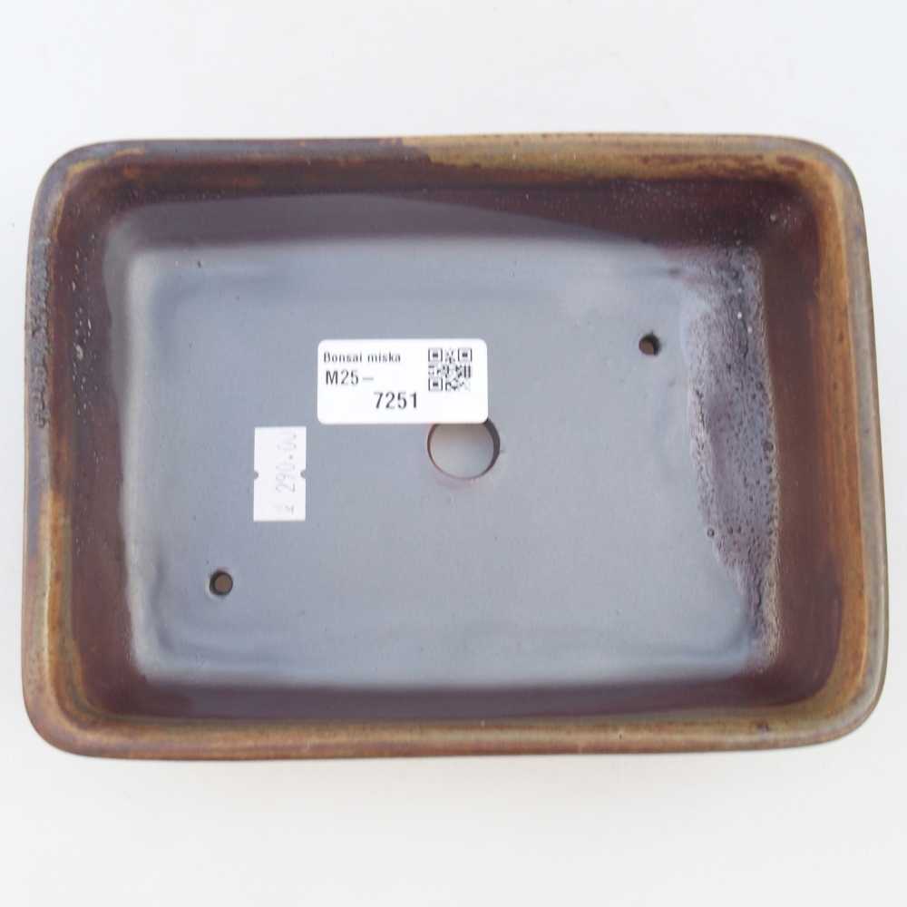 kerámia bonsai tál 18,5 x 13,5 x 3,5 cm, barna
