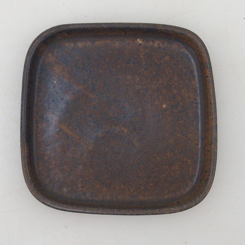 Bonsai csészealj négyzet alakú 9 x 9 x 1 cm - barna