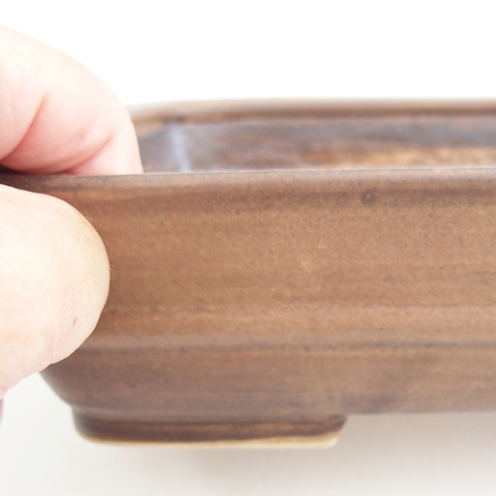 Kerámia bonsai tál 21,5 x 17,5 x 5,5 cm, barna