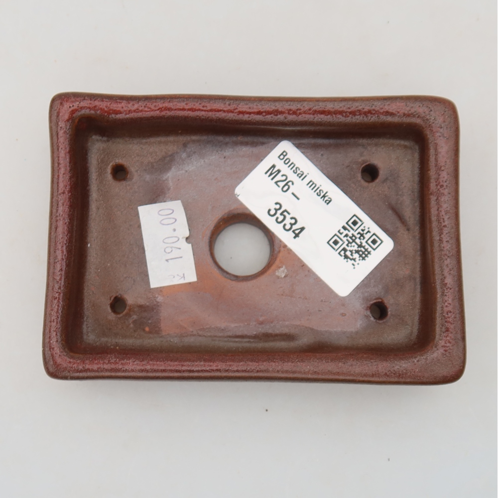 Kerámia bonsai tál 10 x 7 x 2 cm, bordó színű