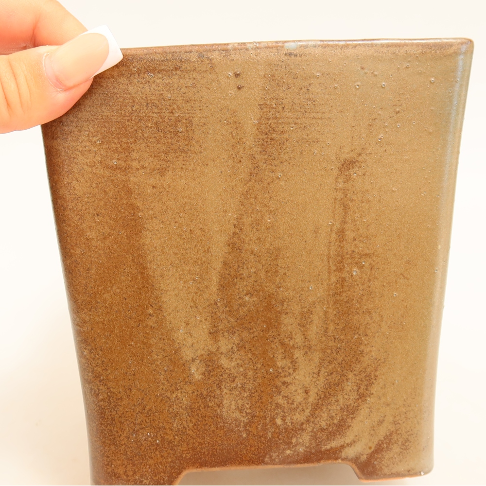 kerámia bonsai tál 13 x 13 x 13,5 cm, barna