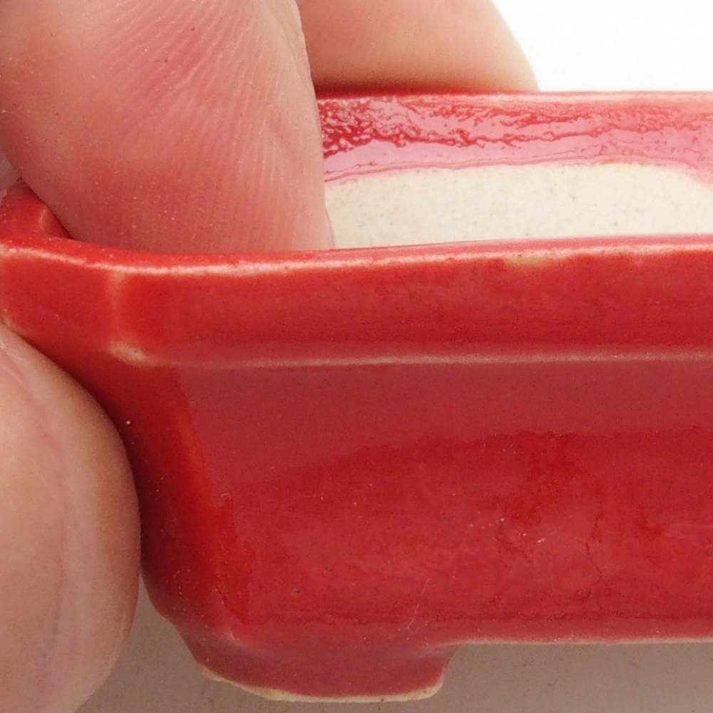 Mini bonsai tál 5 x 4,5 x 2 cm, piros színben