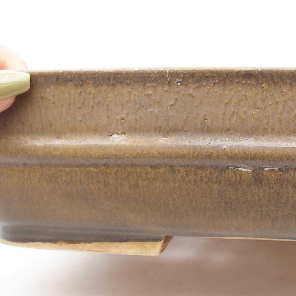 kerámia bonsai tál 29 x 23,5 x 7 cm, barna