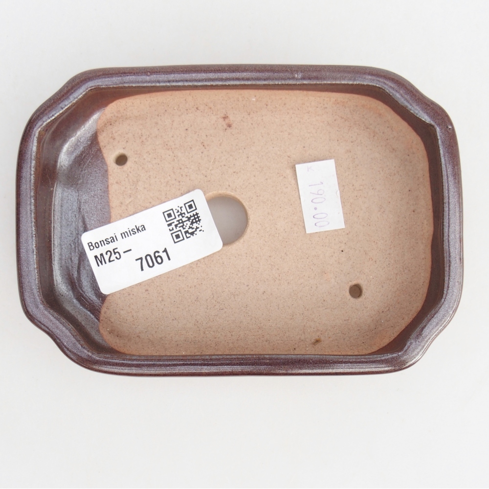 kerámia bonsai tál 12,5 x 9 x 3 cm, barna