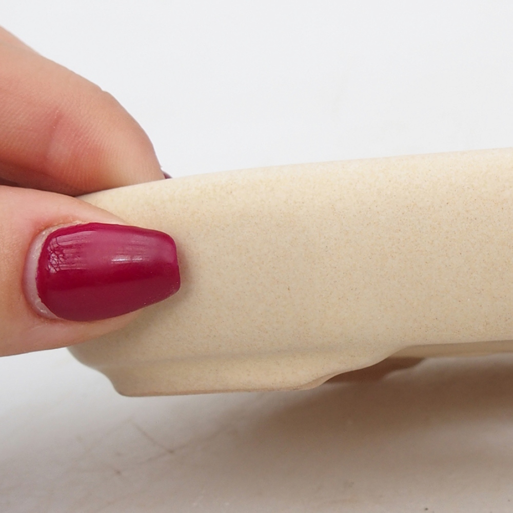 kerámia bonsai tál 13,5 x 10 x 3 cm, bézs színben