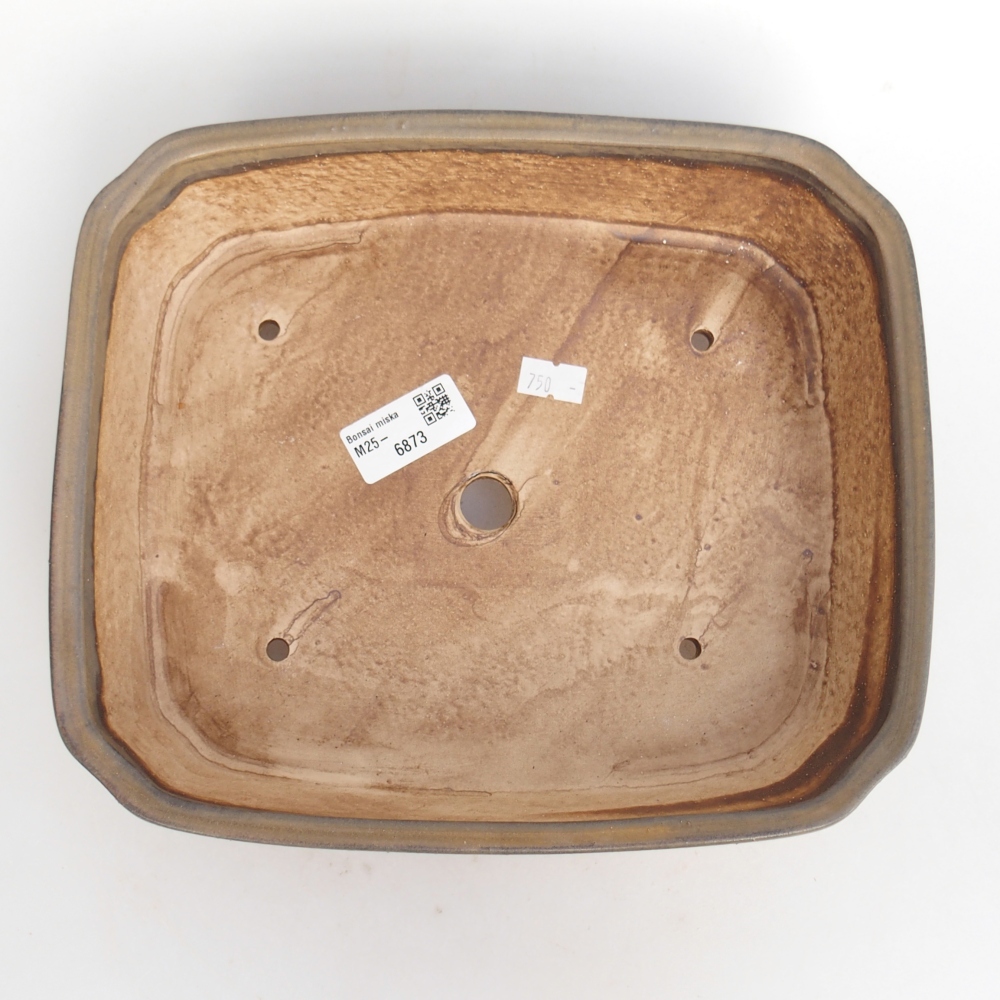 kerámia bonsai tál 25 x 21,5 x 6,5 cm, barna