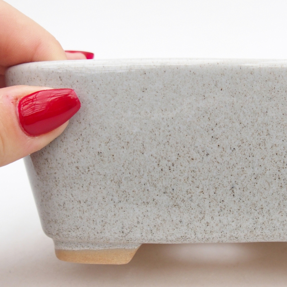 Kerámia bonsai tál 13,5 x 10,5 x 6 cm, szürke