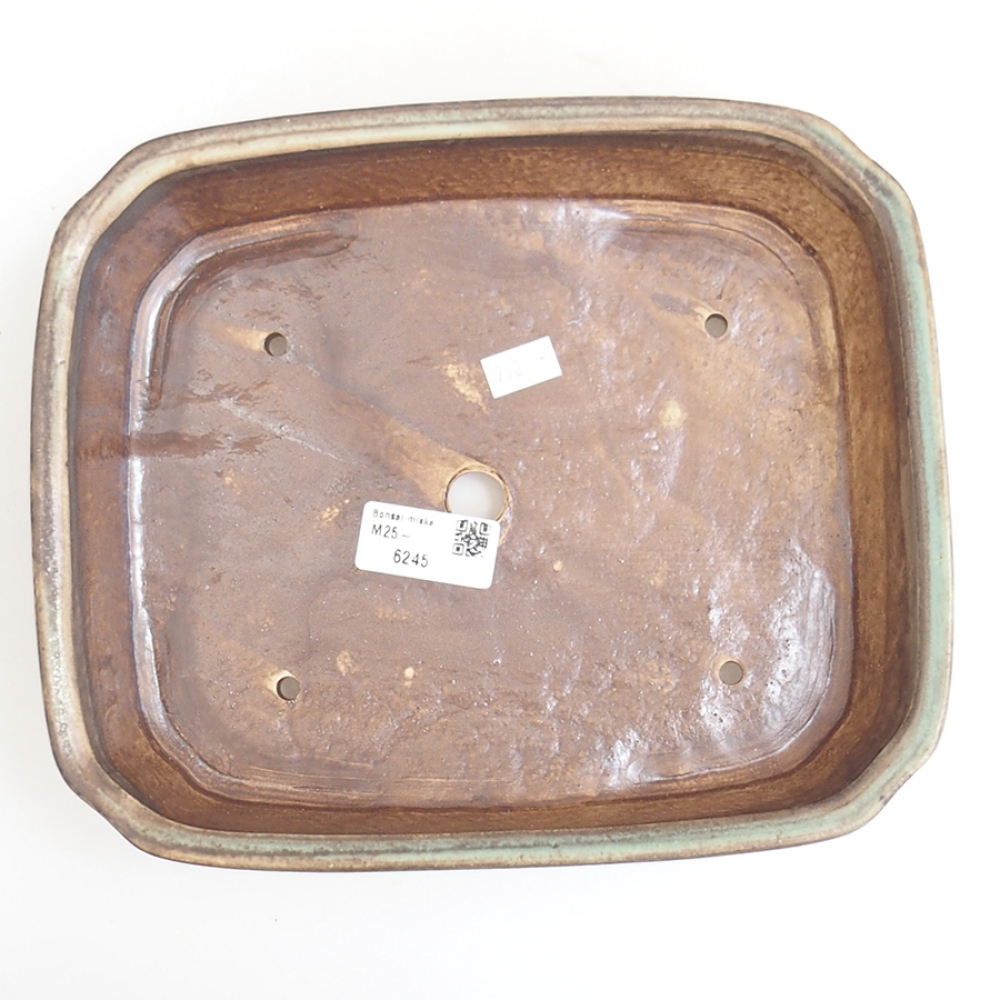 kerámia bonsai tál 24 x 20,5 x 6 cm, zöld