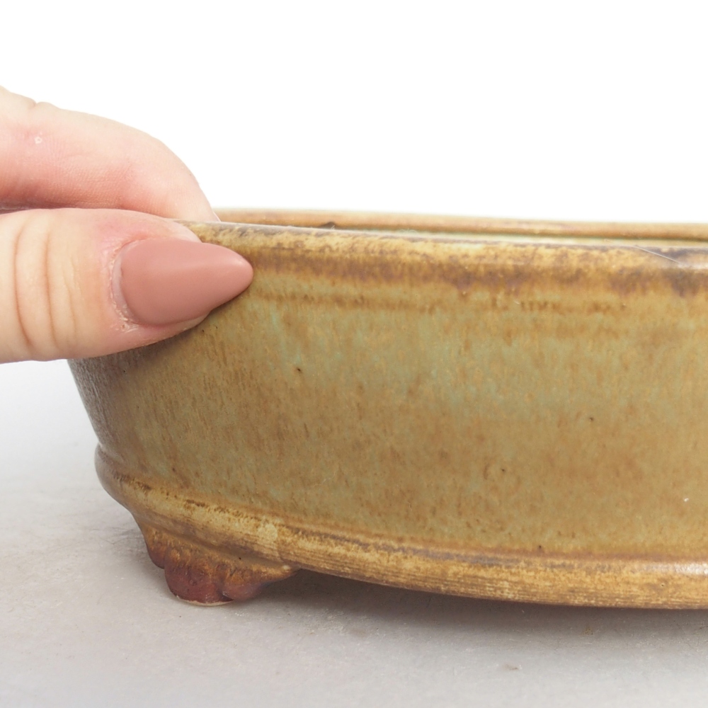 bonsai kerámia tál 21 x 21 x 6 cm, zöld