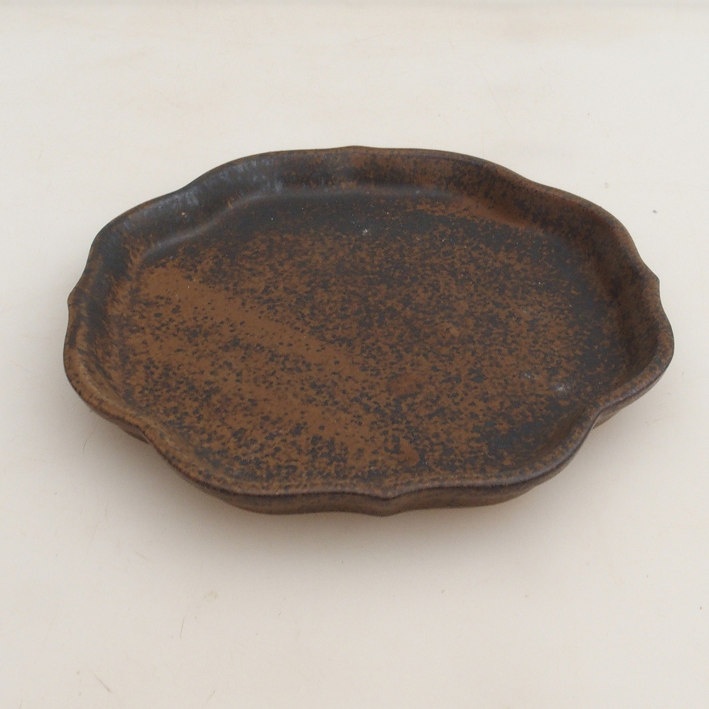Kerámia tál H06 - 14 x 14 x 1,5 cm - barna