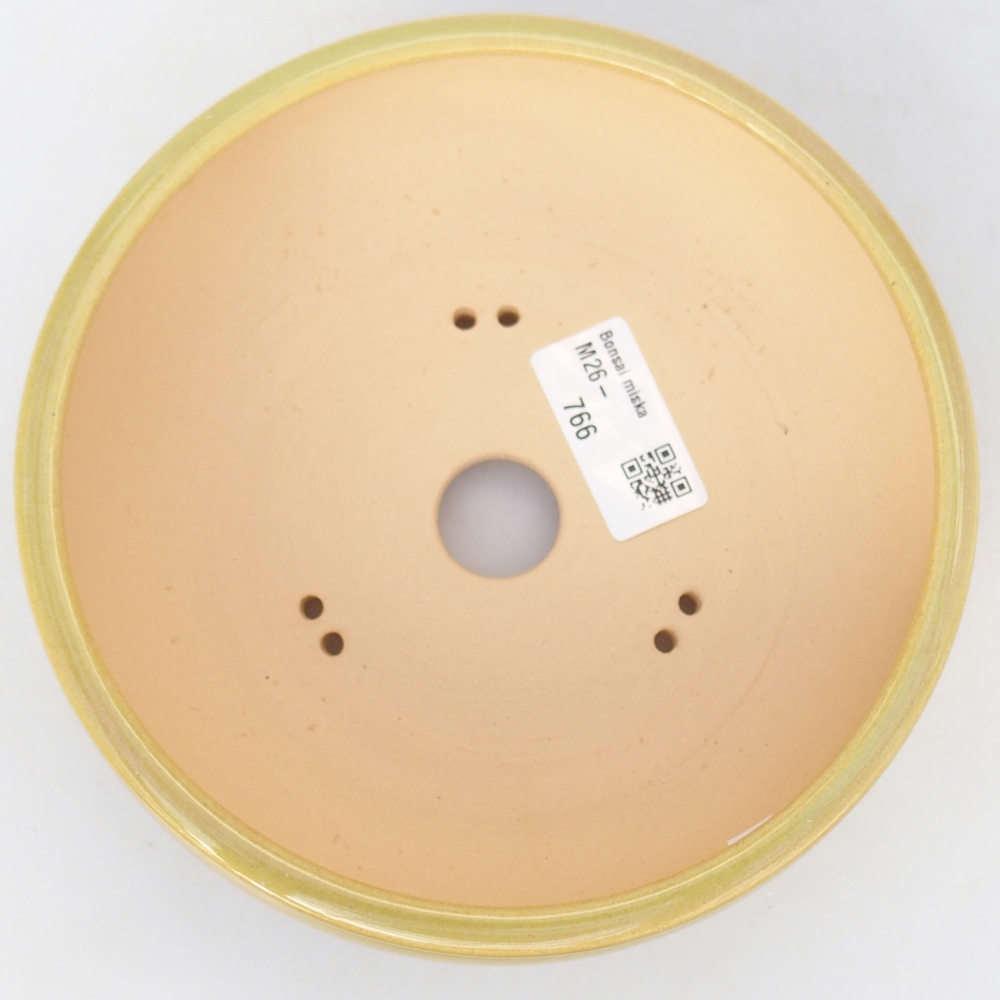 Kerámia bonsai tál 15,5 x 15,5 x 5,5 cm, sárgászöld