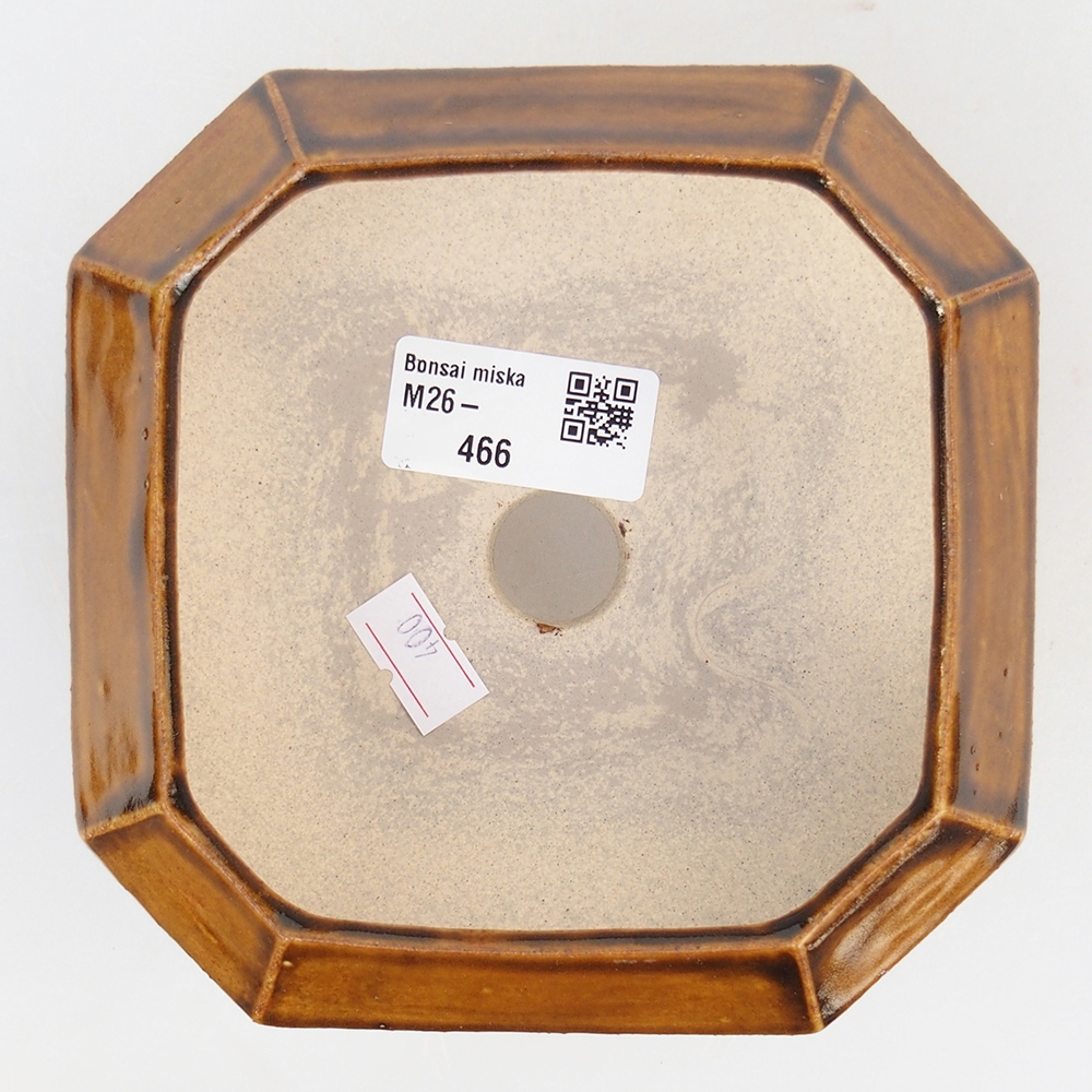 kerámia bonsai tál 13,5 x 13,5 x 7,5 cm, barna
