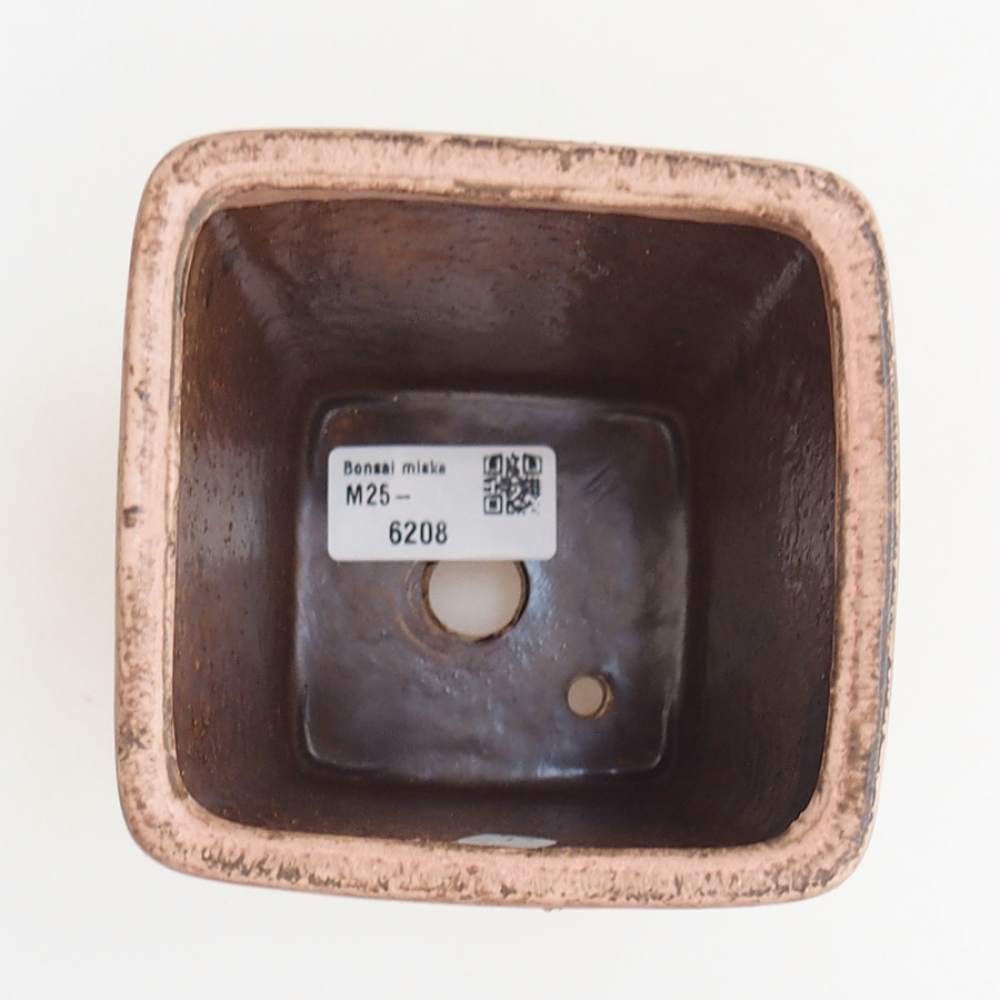 kerámia bonsai tál 10 x 10 x 12 cm, rózsaszínű