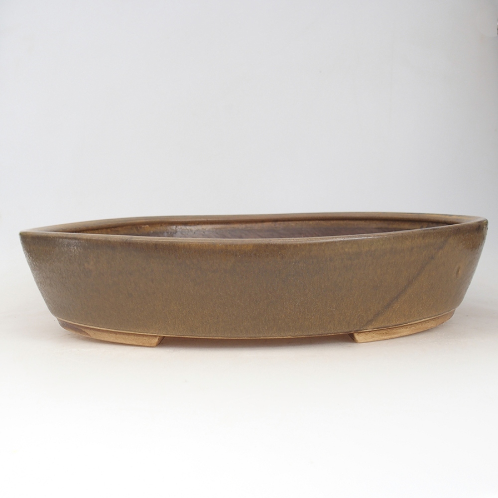 kerámia bonsai tál 32 x 28 x 6 cm, barna
