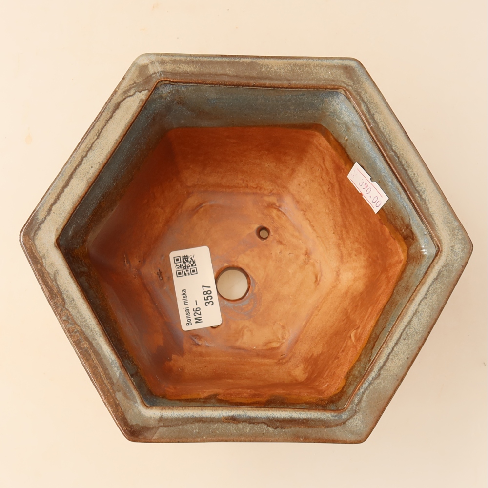 kerámia bonsai tál 18,5 x 16,5 x 9 cm, barna