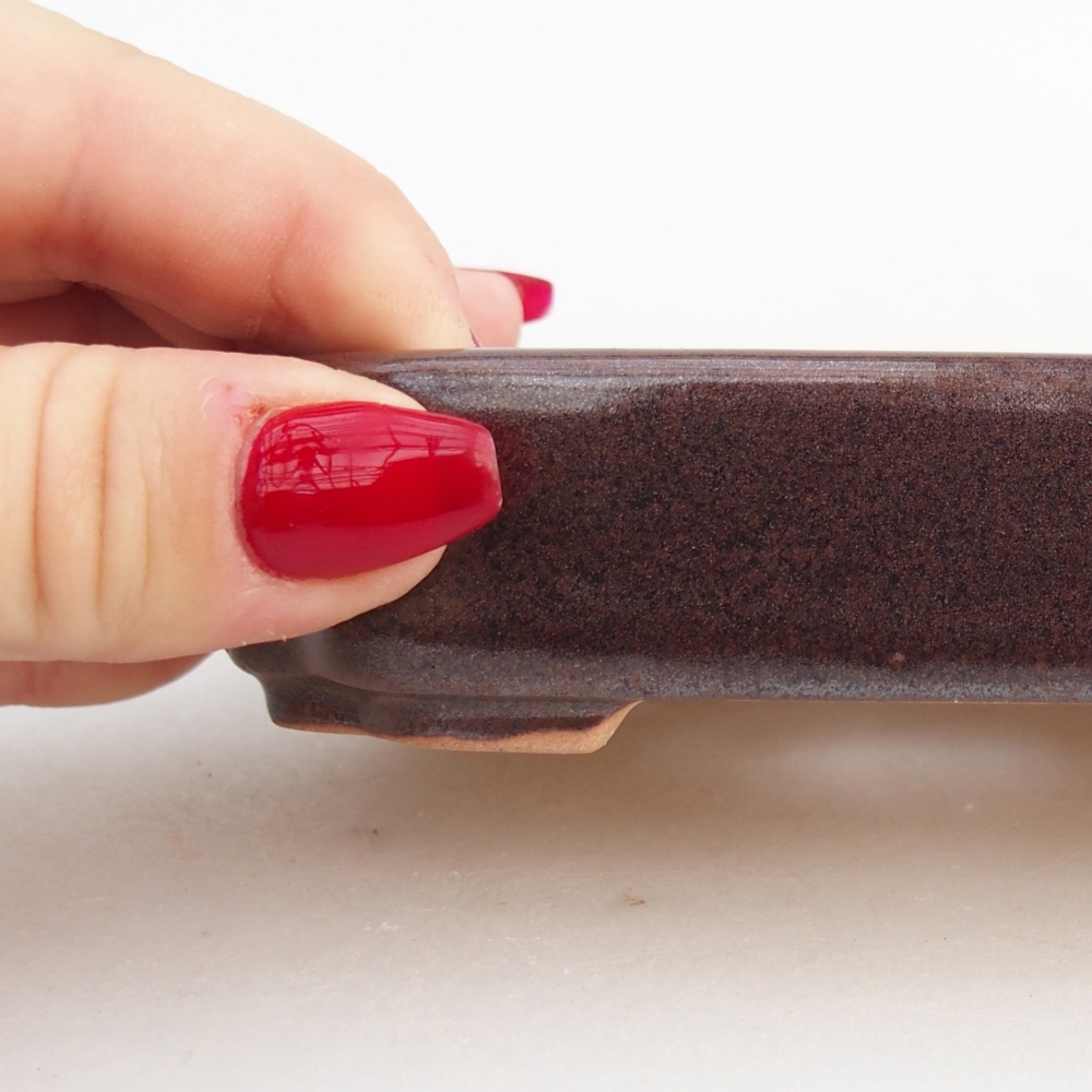 kerámia bonsai tál 12,5 x 9 x 3 cm, barna