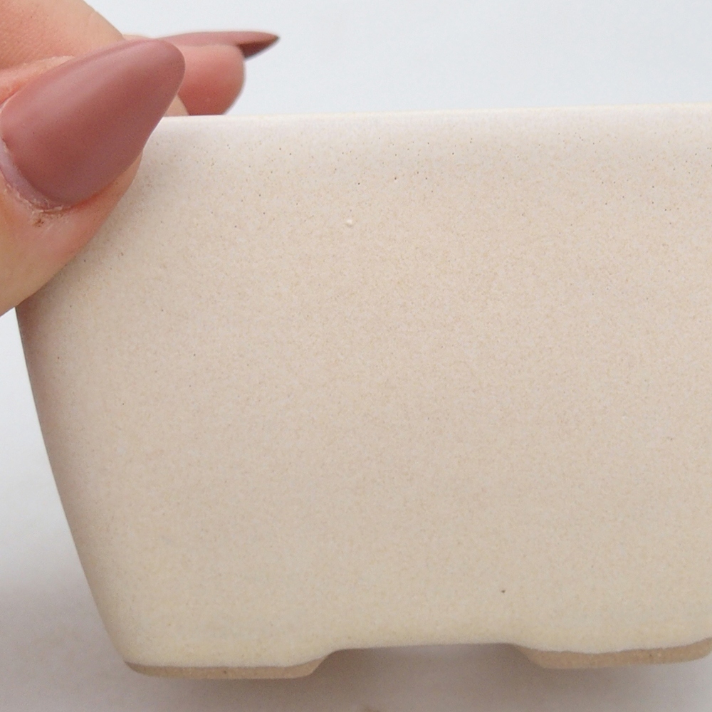 kerámia bonsai tál 8,5 x 8,5 x 6 cm, bézs színben