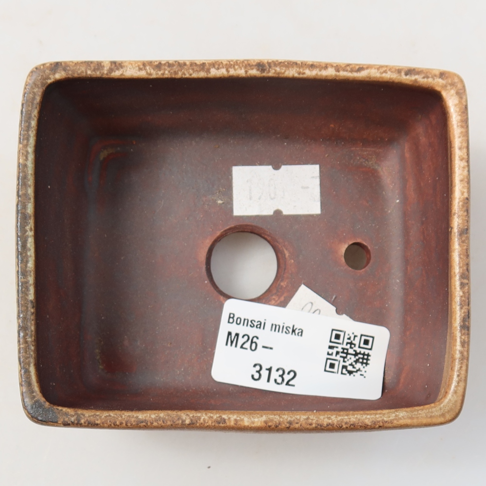kerámia bonsai tál 9,5 x 7,5 x 3,5 cm, barna