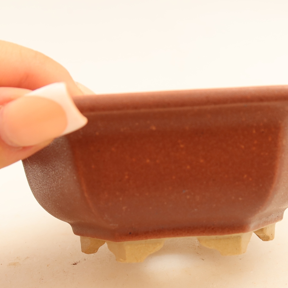 Kerámia bonsai-tál 12 x 10,5 x 4 cm, bordó színű