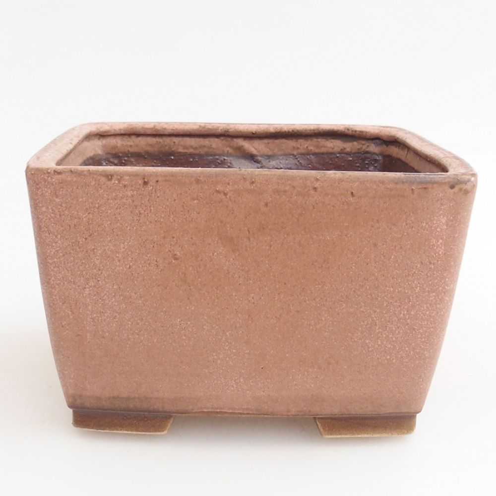 kerámia bonsai tál 15 x 15 x 9,5 cm, rózsaszínű