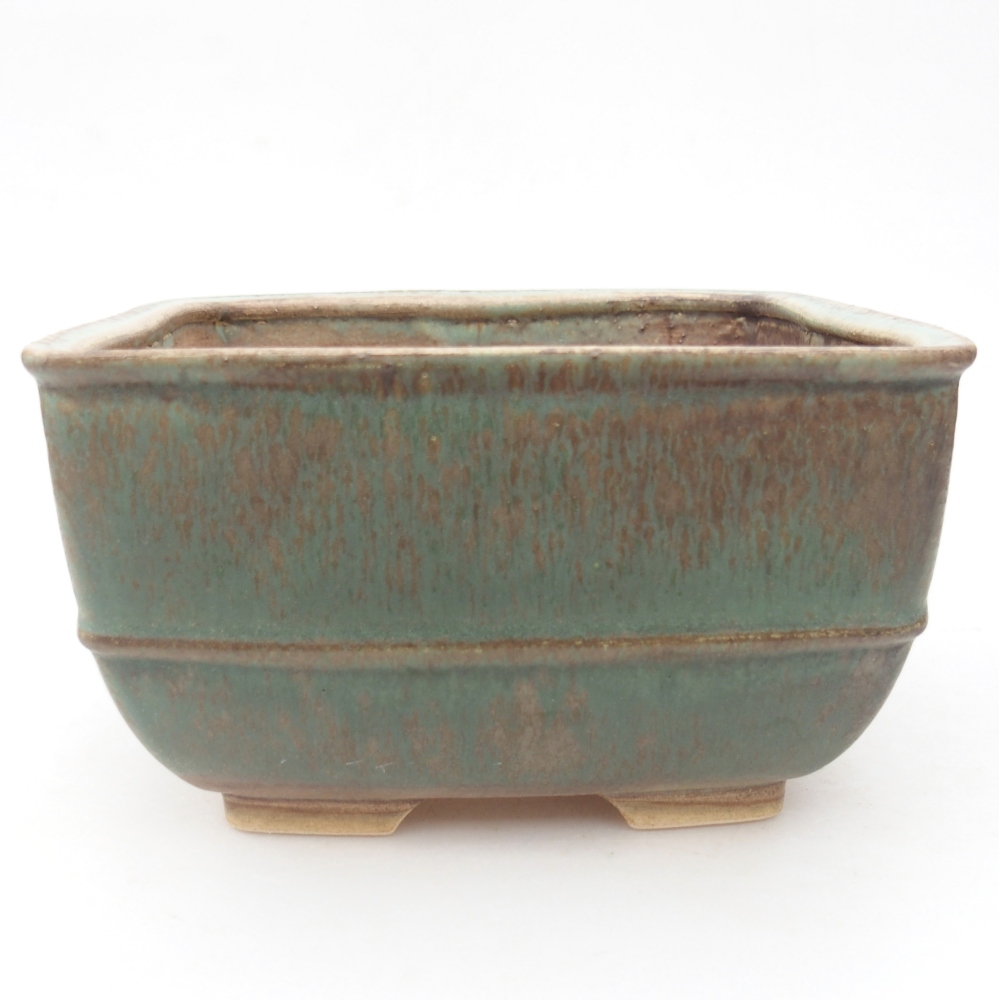 kerámia bonsai tál 16 x 16 x 9,5 cm, zöld