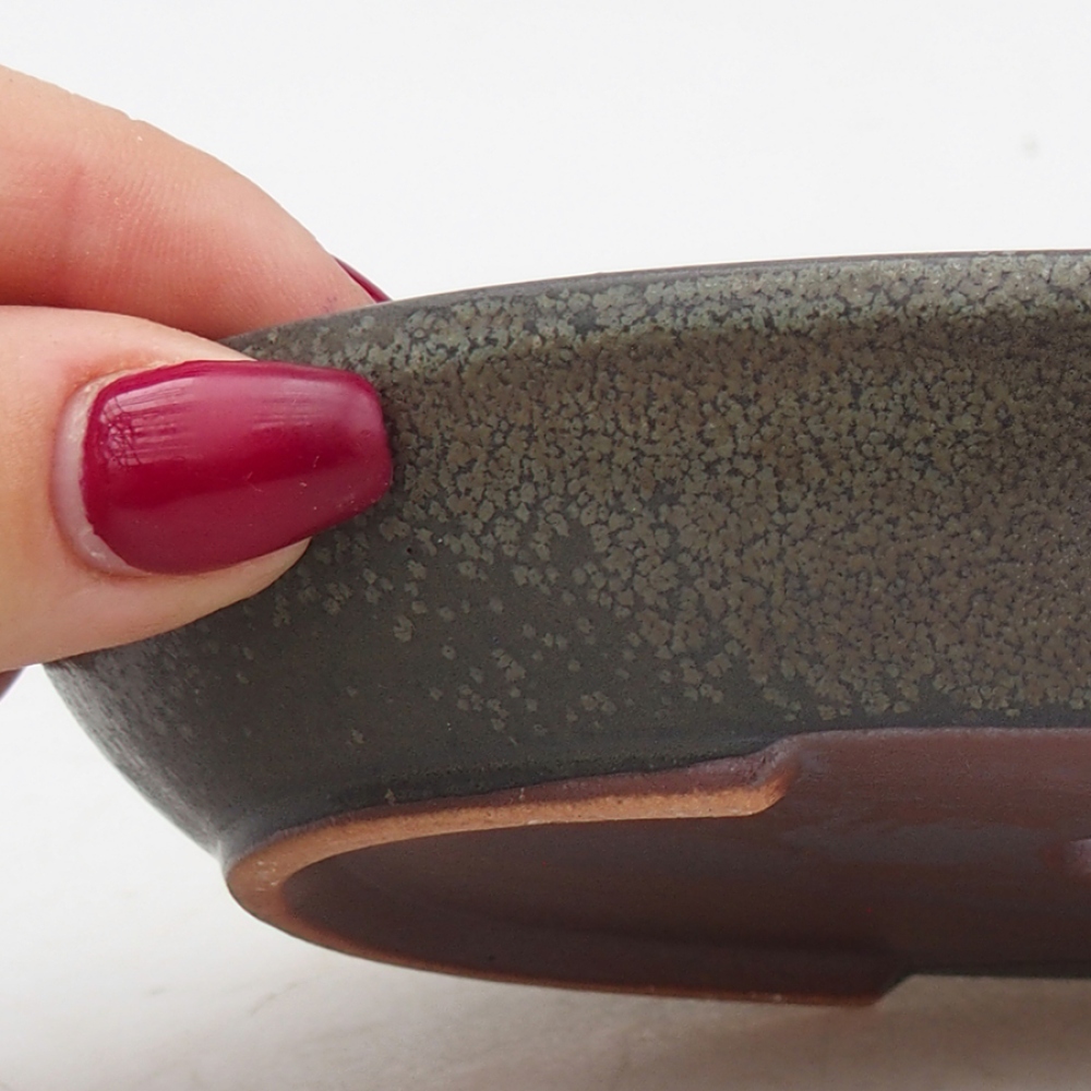 kerámia bonsai tál 15,5 x 11 x 2,5 cm, szürke