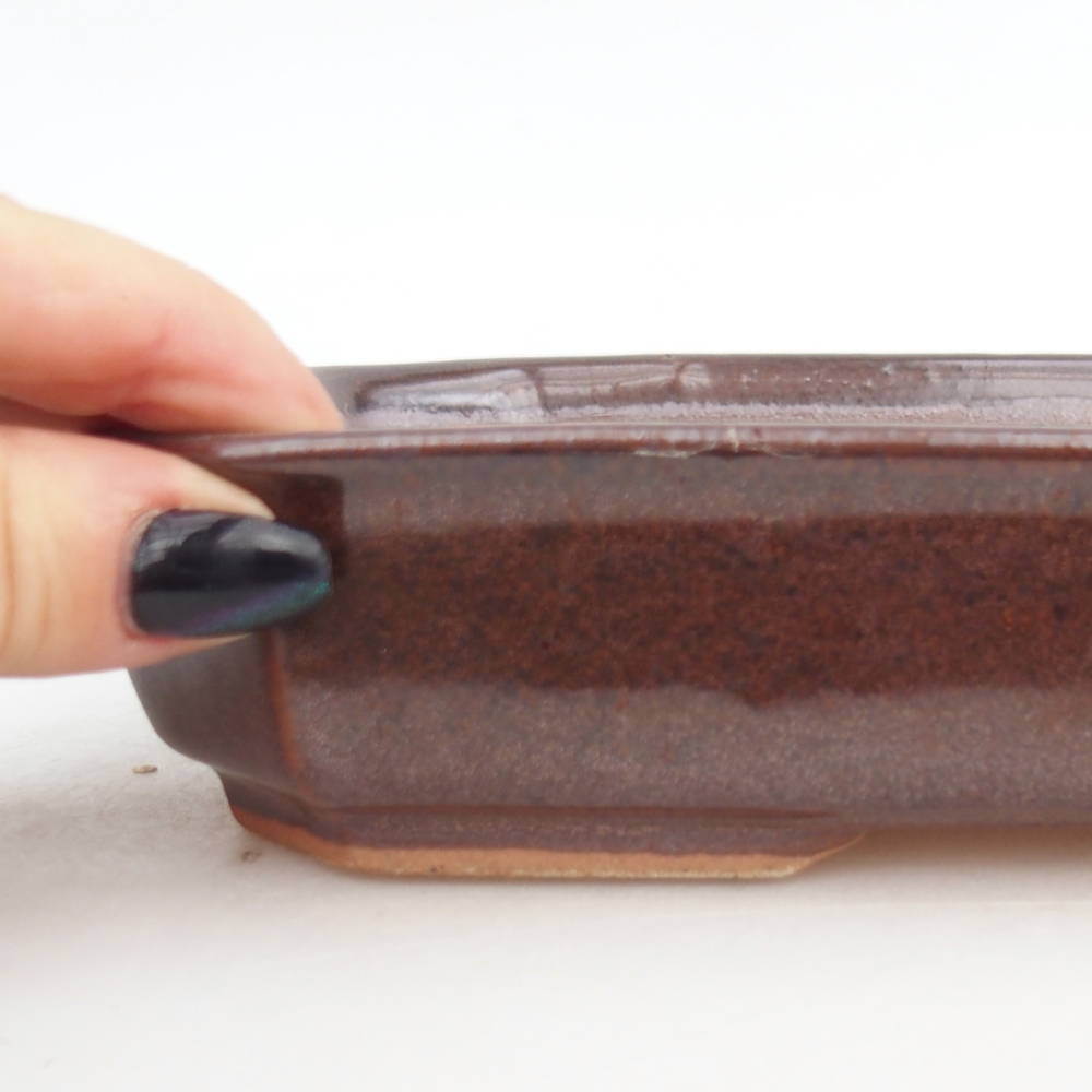 Kerámia bonsai tál 18,5 x 13,5 x 4,5 cm, barna