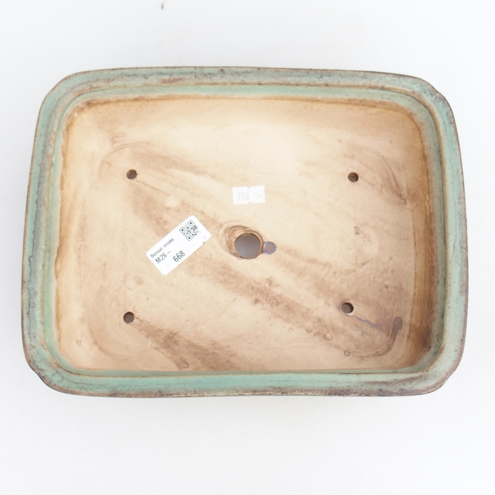 kerámia bonsai tál 25 x 20 x 7,5 cm, zöld