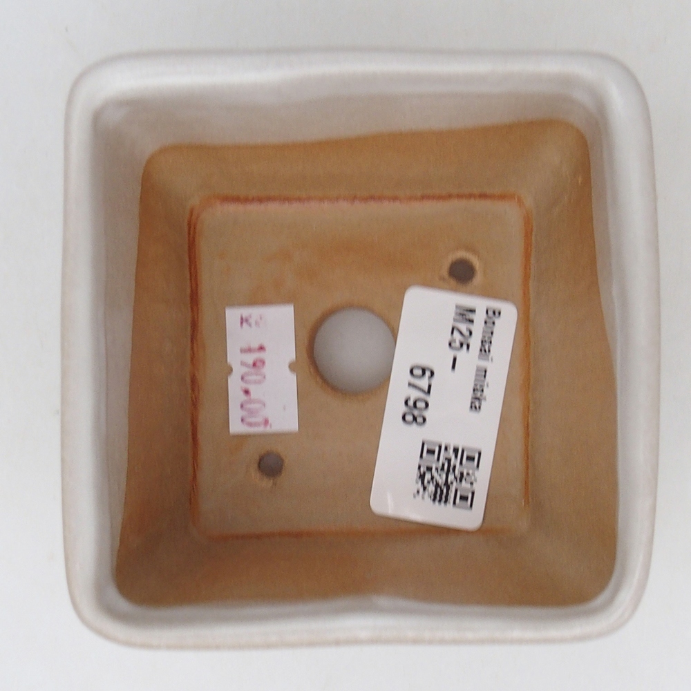 kerámia bonsai tál 8,5 x 8,5 x 6 cm, fehér