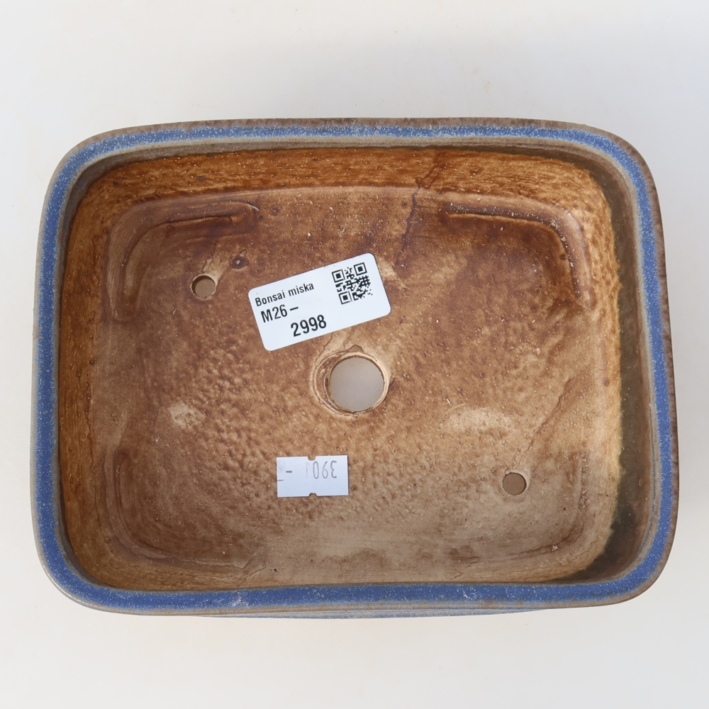 Kerámia bonsai tál, 17 x 13,5 x 4,5 cm, kék színű