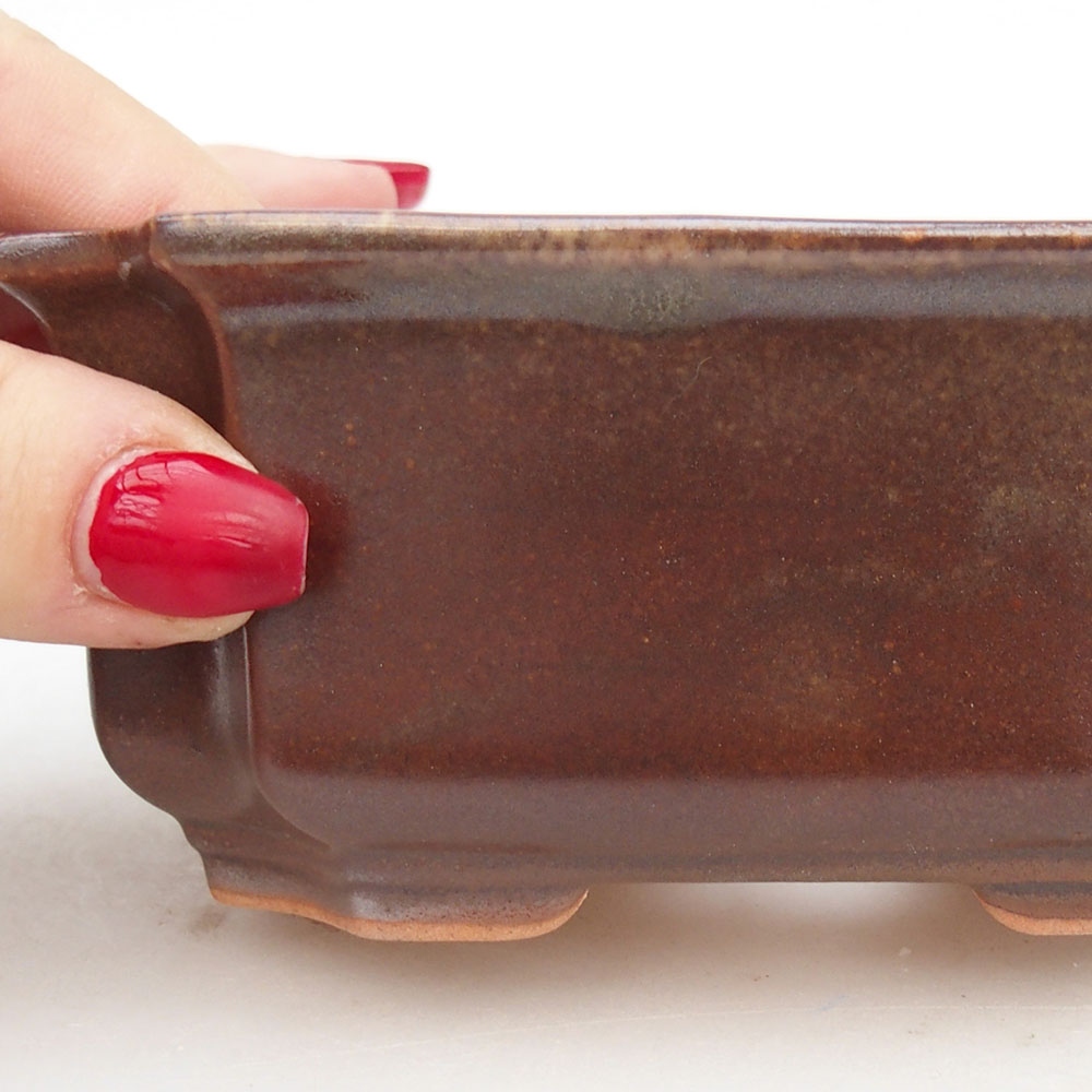 kerámia bonsai tál 12,5 x 9 x 5,5 cm, barna