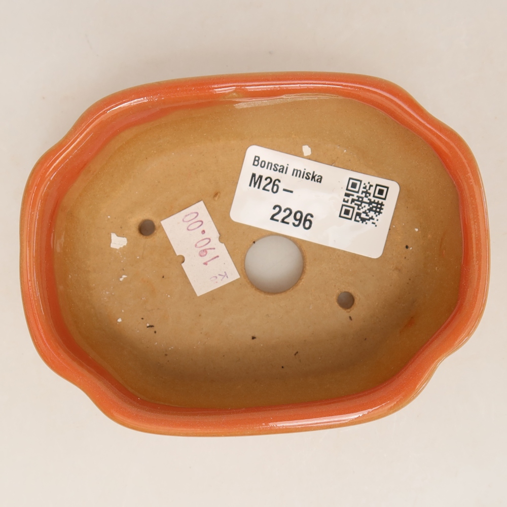 Kerámia bonsai-tál 10,5 x 8 x 4 cm, narancssárga színű