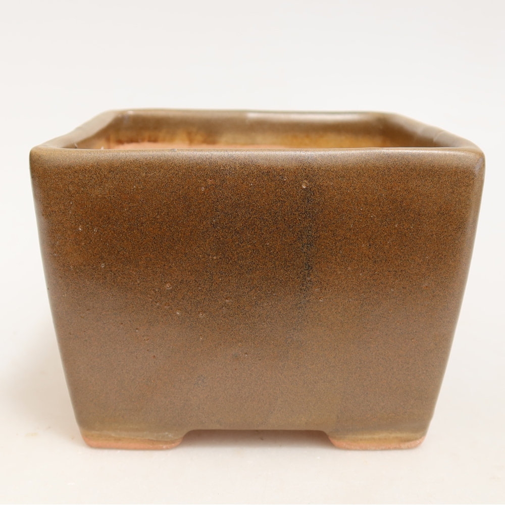 kerámia bonsai tál 11 x 11 x 8,5 cm, barna