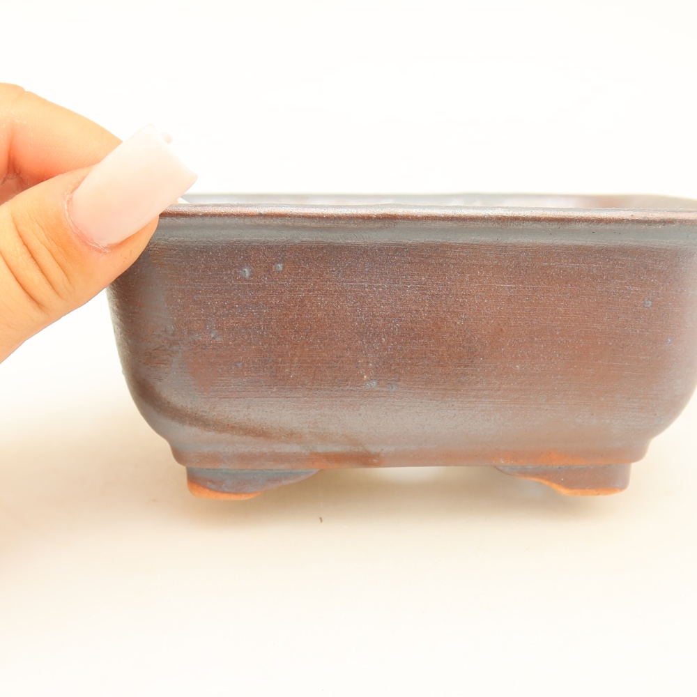 Kerámia bonsai tál 13,5 x 10,5 x 6 cm, fém színben