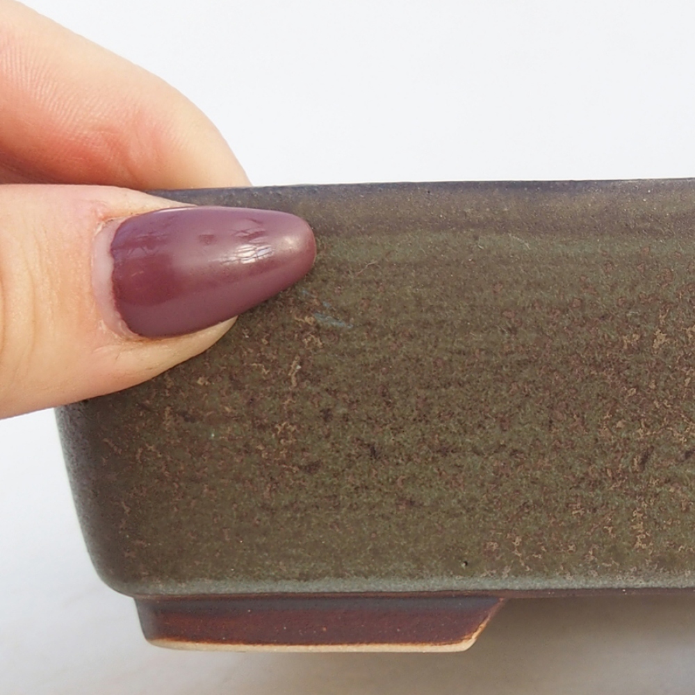 kerámia bonsai tál 14,5 x 12 x 4,5 cm, zöld