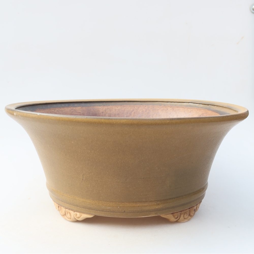 Kerámia bonsai tál, 29 x 29 x 12,5 cm, barna színű