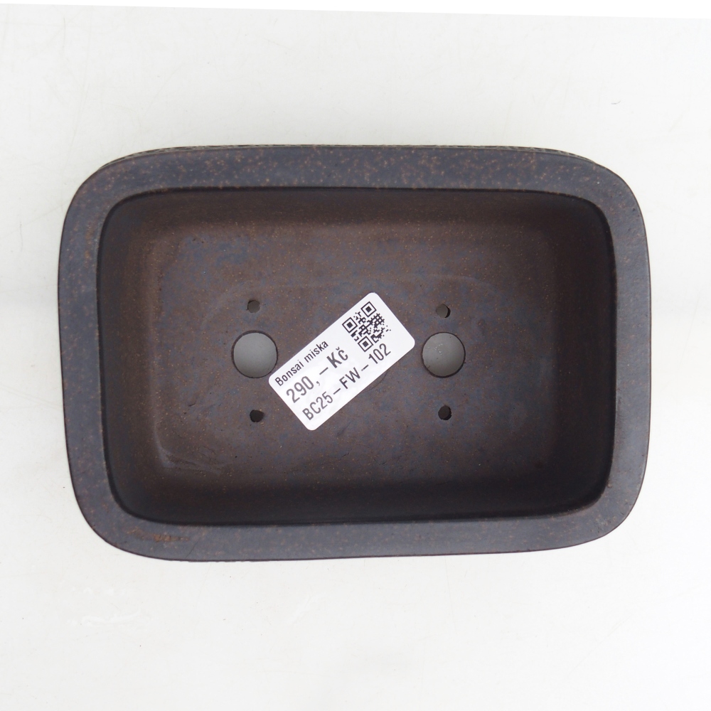 kerámia bonsai tál 14,5 x 10 x 5,5 cm, színe barnás okkersárga