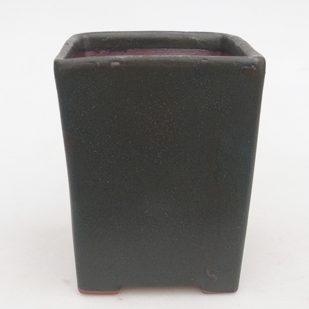 Kerámia bonsai tál 7,5 x 7,5 x 8,5 cm, szürke
