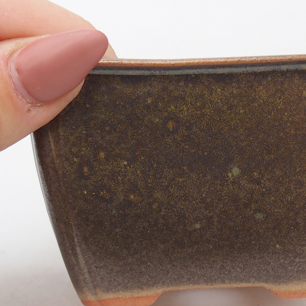kerámia bonsai tál 8,5 x 8,5 x 5 cm, barna