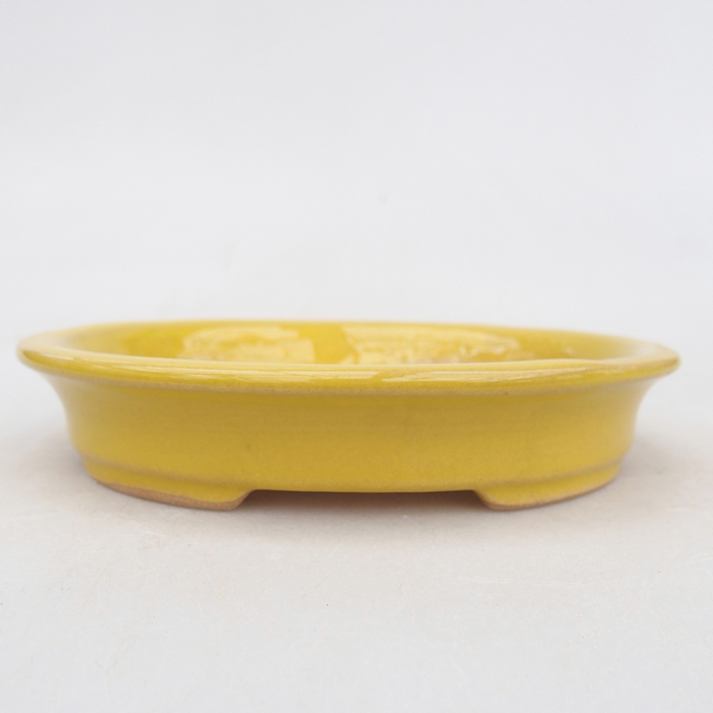 kerámia bonsai tál 13 x 11 x 2,5 cm, sárga