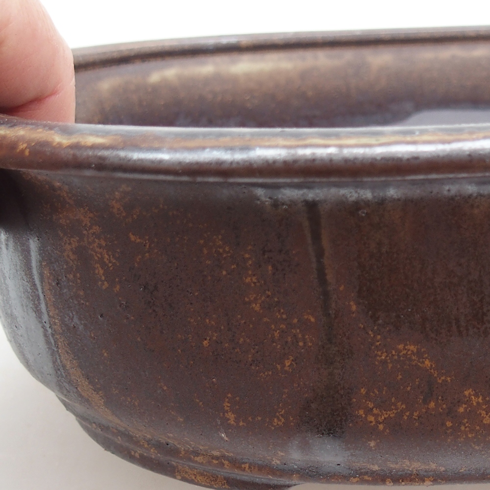 Kerámia bonsai tál 23 x 19 x 7 cm, fém színben