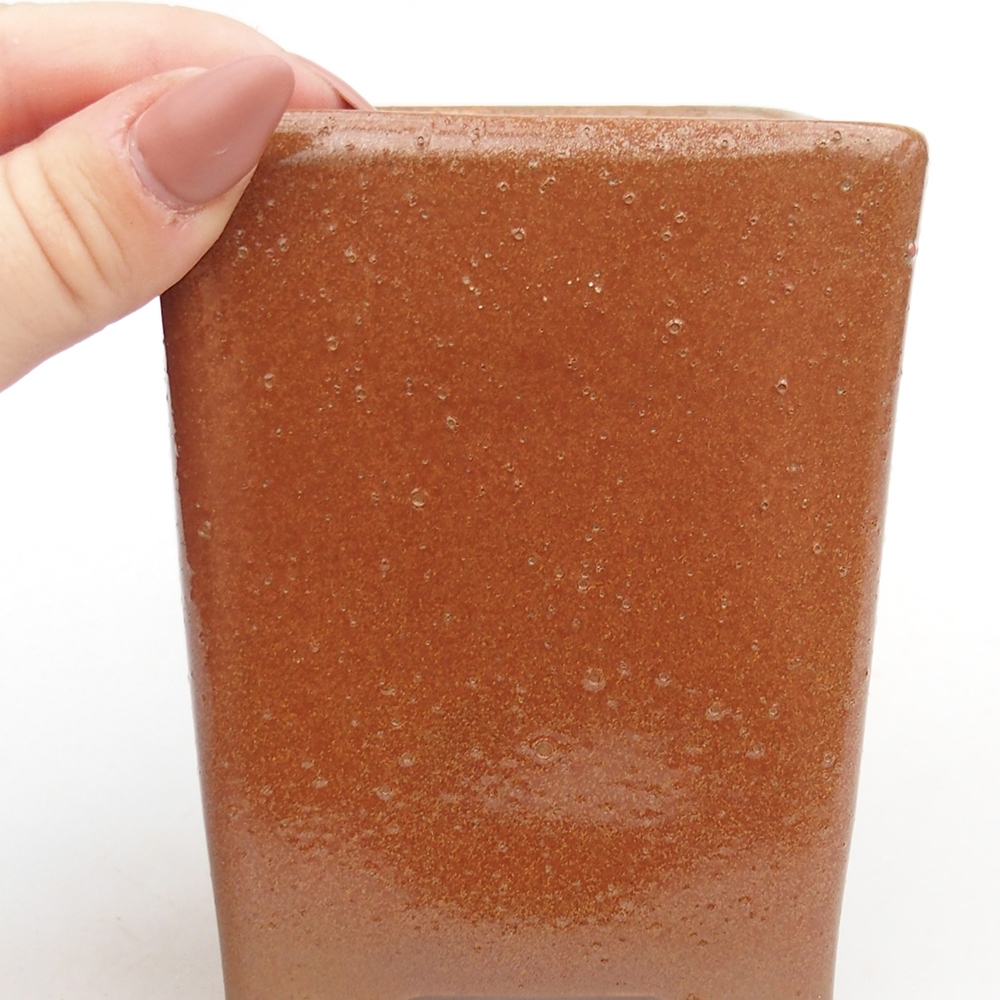 kerámia bonsai tál 8,5 x 8,5 x 11,5 cm, barna