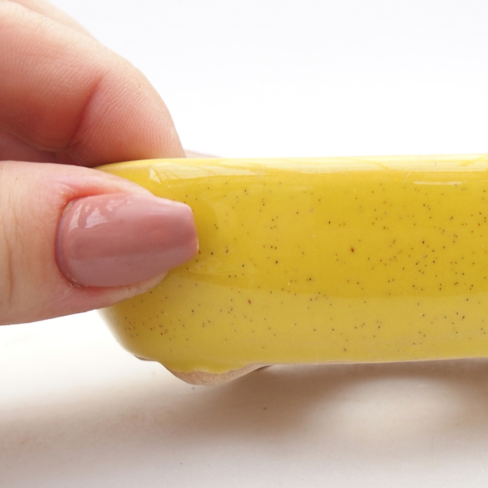 kerámia bonsai tál 9 x 6,5 x 3 cm, sárga