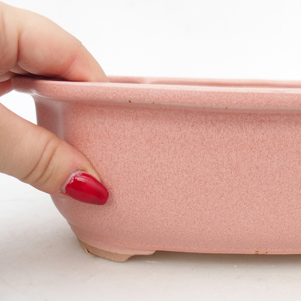 kerámia bonsai tál 22 x 18 x 7,5 cm, rózsaszínű