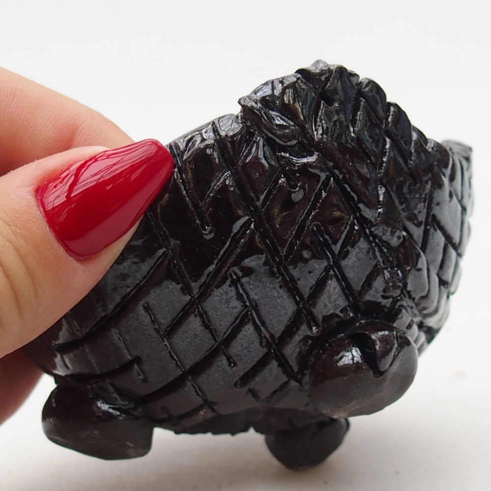 Kerámia kagyló 8,5 x 8 x 5,5 cm , fekete színű